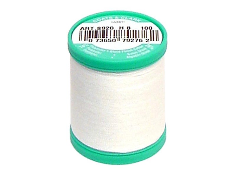 خيوط كوتس المزدوجة الاستخدام للأزرار والسجاد 50 ياردة - أبيض